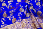 Royal Electric Blue Banarasi Semi Katan Silk Saree