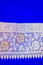 Royal Electric Blue Banarasi Semi Katan Silk Saree