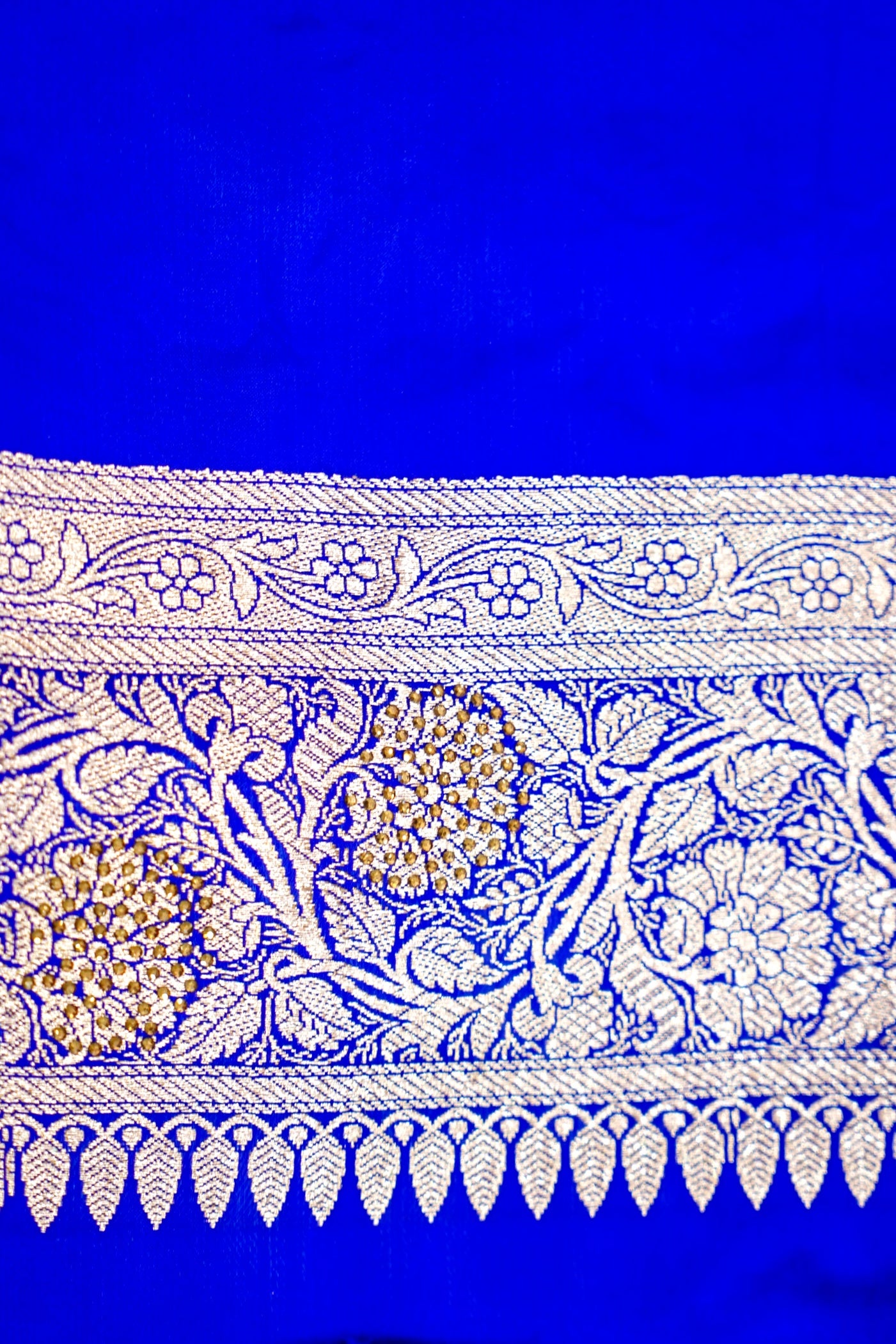 Royal Electric Blue Banarasi Semi Katan Silk Saree