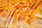 Marigold Yellow Banarasi Semi Katan Silk Saree