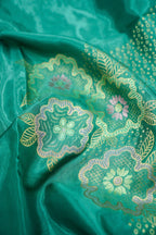 Aqua Teal Banarasi Viscose Saree