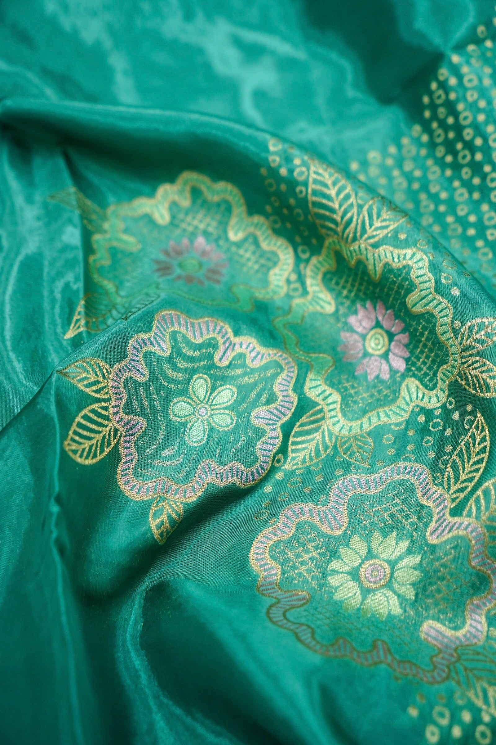 Aqua Teal Banarasi Viscose Saree
