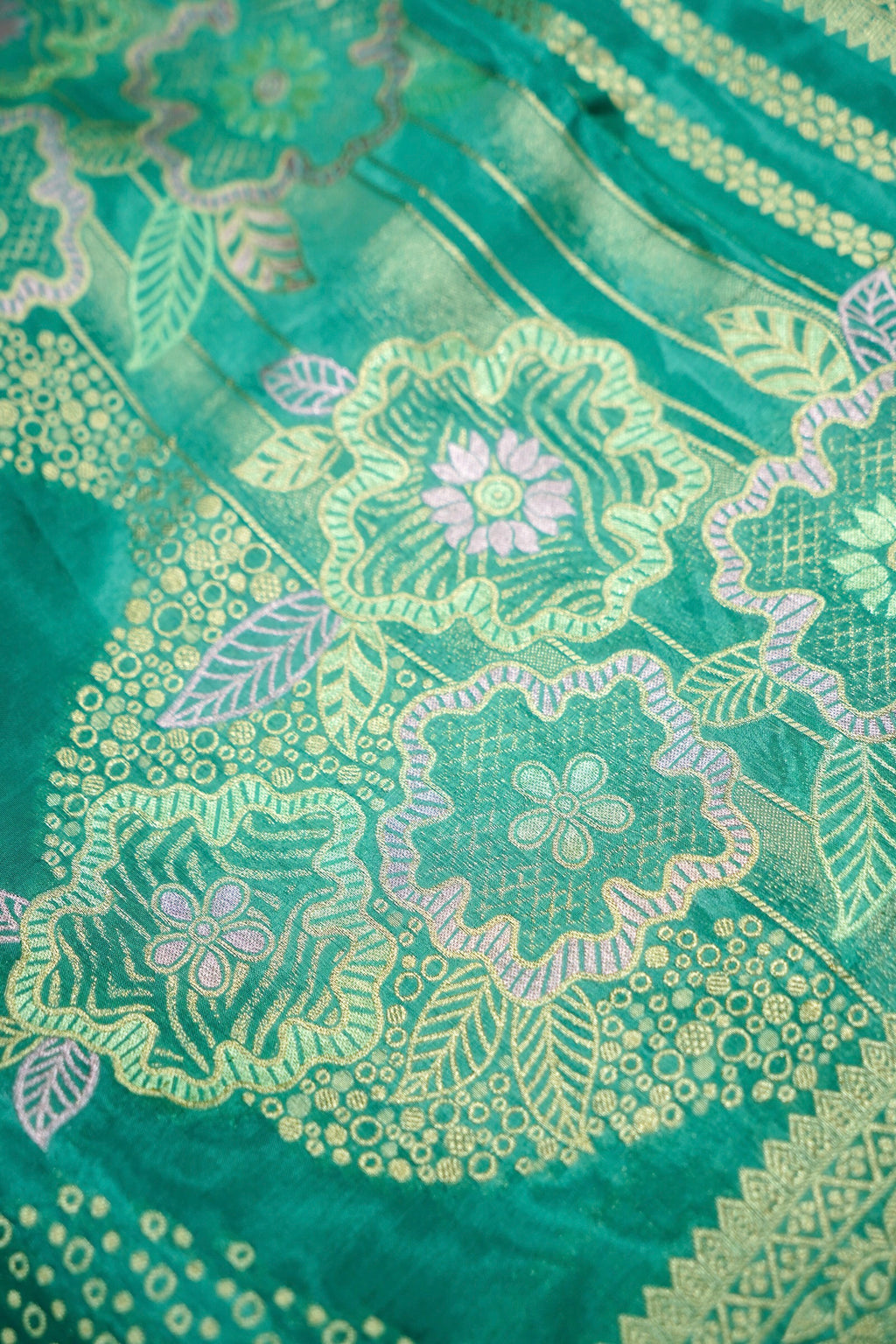 Aqua Teal Banarasi Viscose Saree