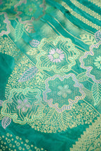 Aqua Teal Banarasi Viscose Saree