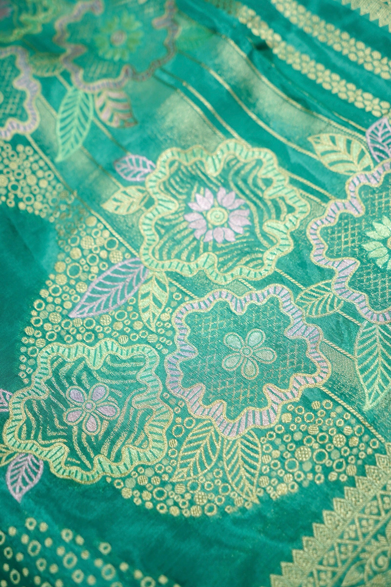 Aqua Teal Banarasi Viscose Saree