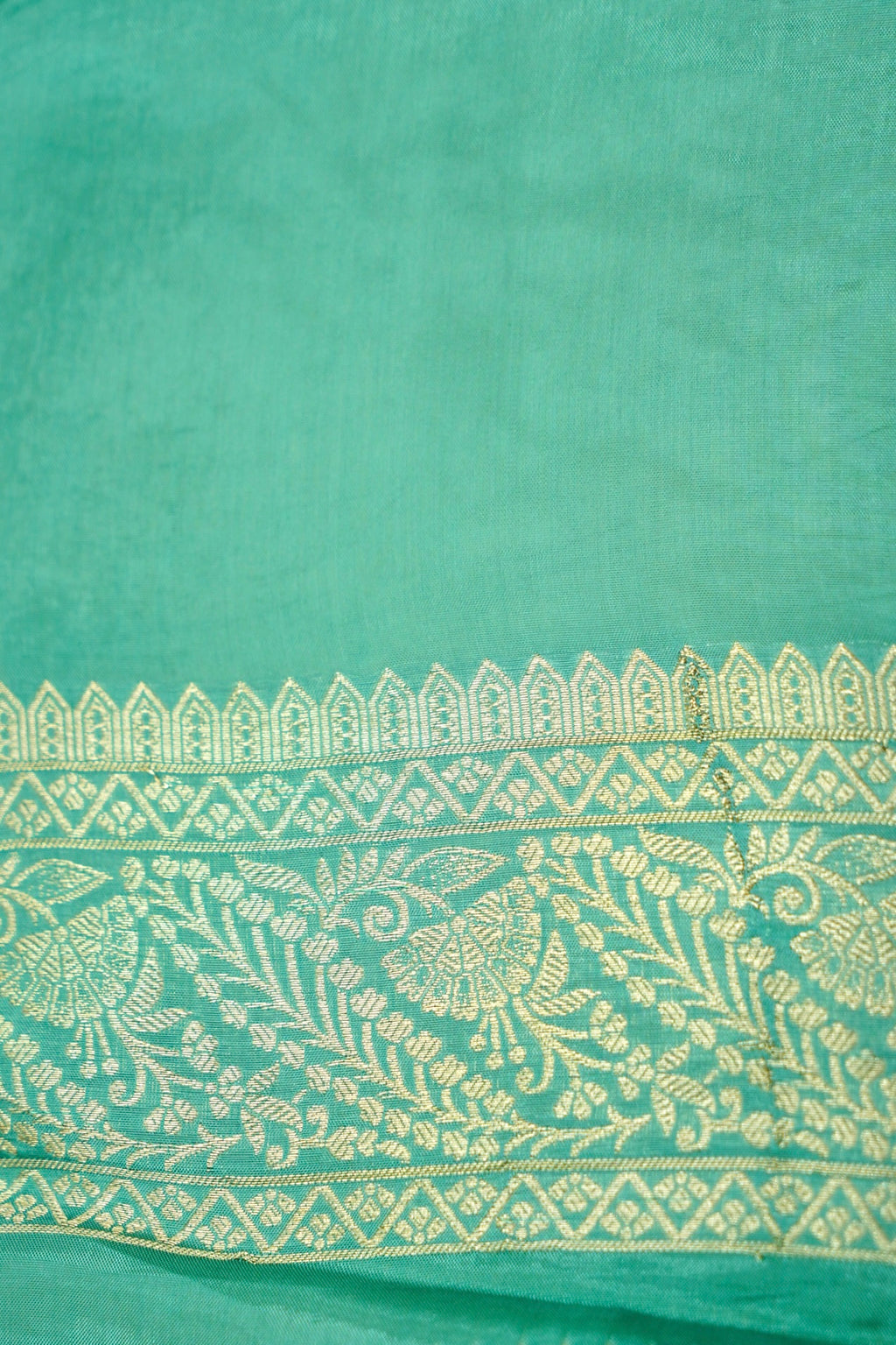 Aqua Teal Banarasi Viscose Saree