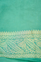 Aqua Teal Banarasi Viscose Saree