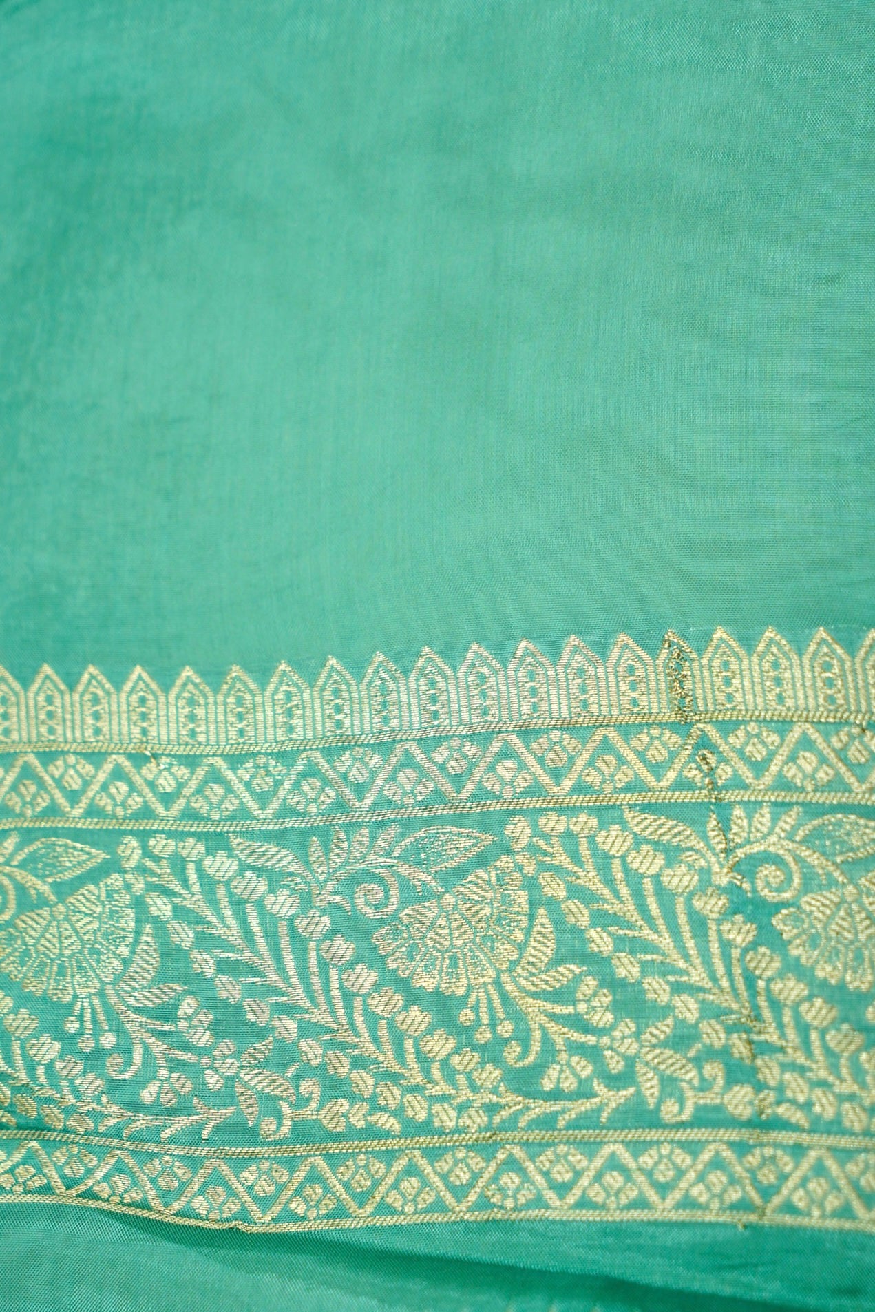 Aqua Teal Banarasi Viscose Saree