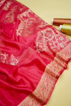 Rose Pink Banarasi Viscose Saree