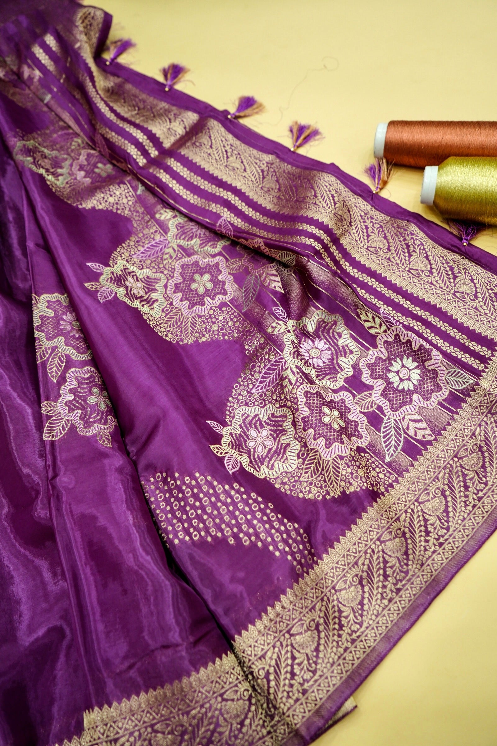 Royal Purple Banarasi Viscose Saree