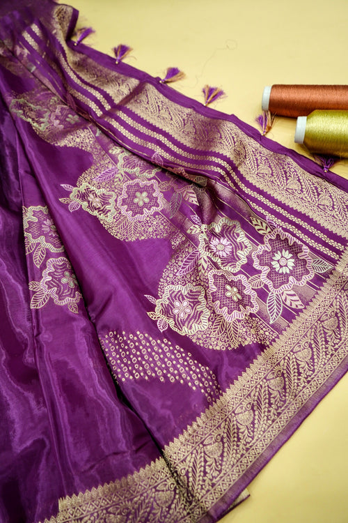 Royal Purple Banarasi Viscose Saree