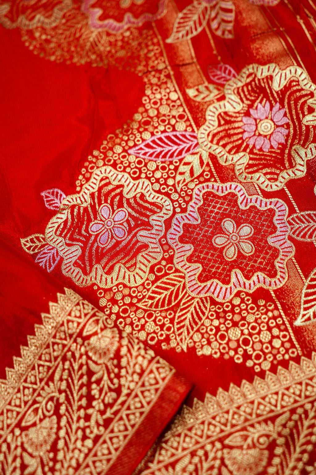 Sindoor Red Banarasi Viscose Saree