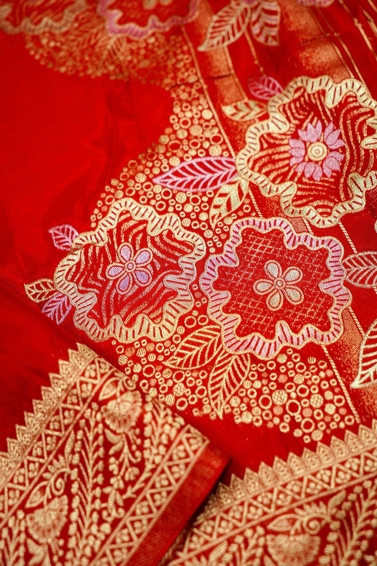 Sindoor Red Banarasi Viscose Saree