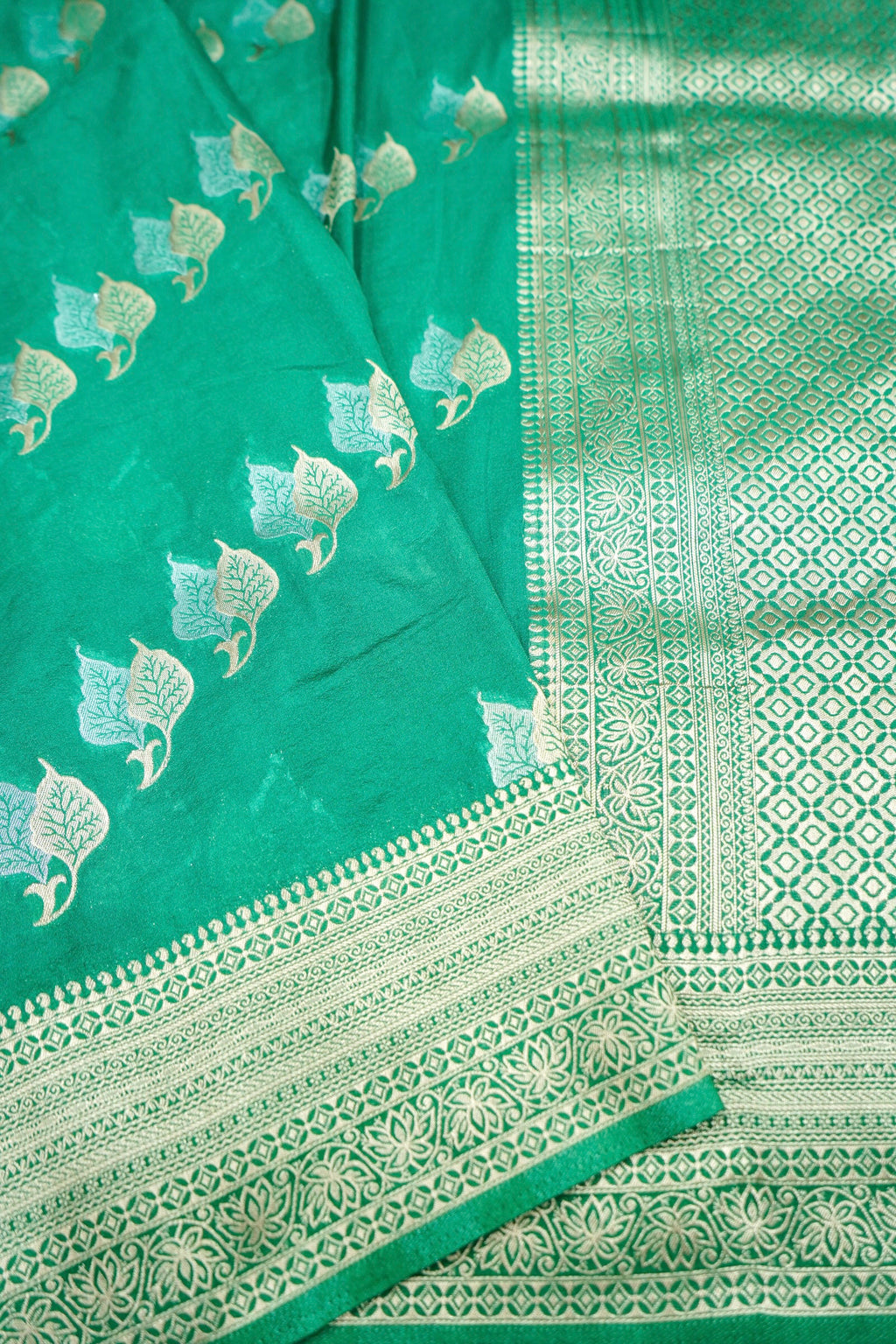 Aqua Green Banarasi Georgette Saree