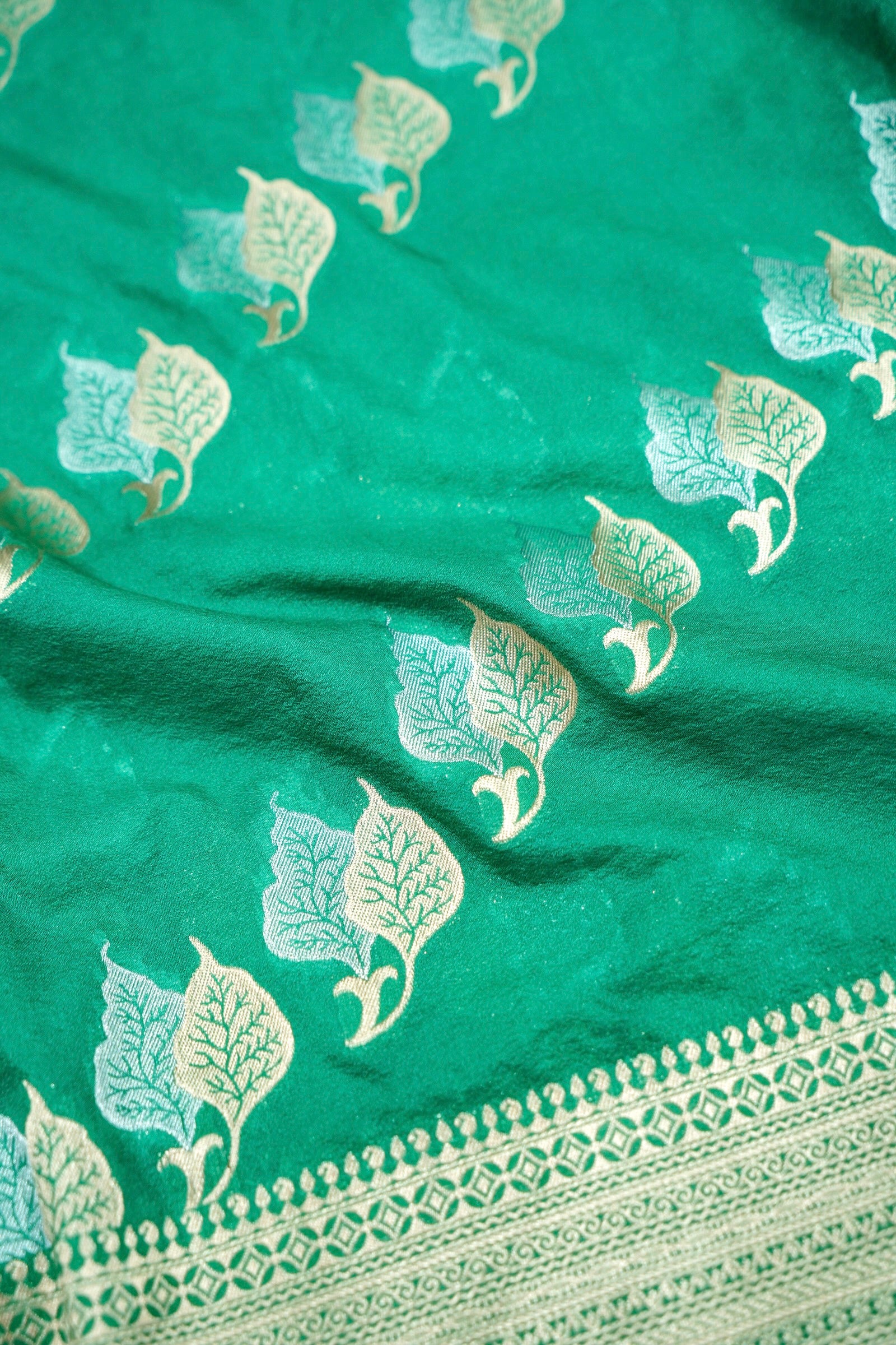 Aqua Green Banarasi Georgette Saree