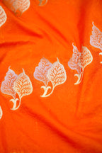Saffron-Orange Banarasi Georgette Saree