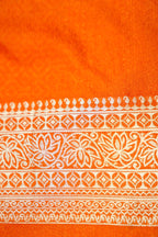 Saffron-Orange Banarasi Georgette Saree