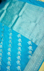 Turquoise Blue Banarasi Georgette Saree