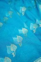 Turquoise Blue Banarasi Georgette Saree
