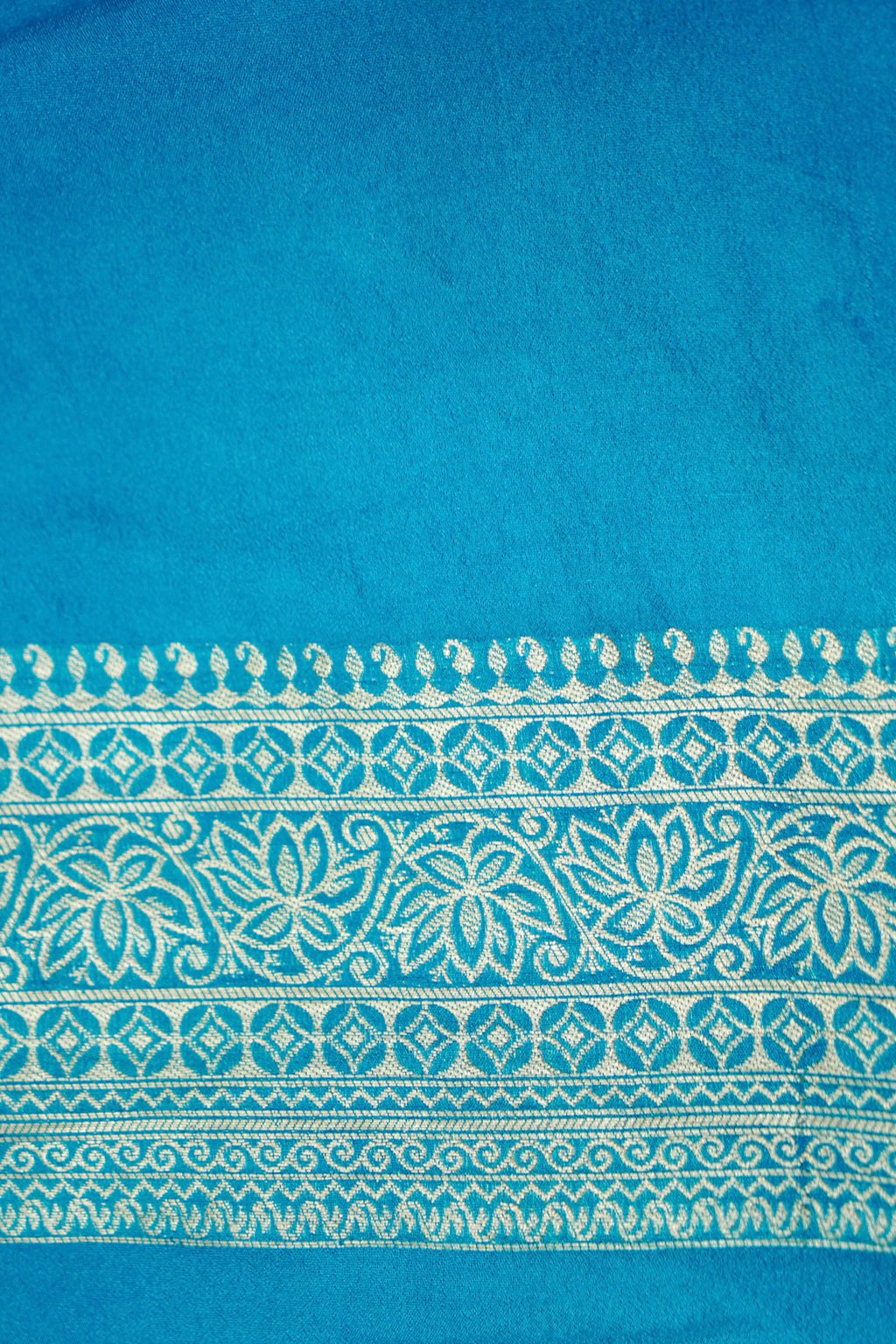 Turquoise Blue Banarasi Georgette Saree