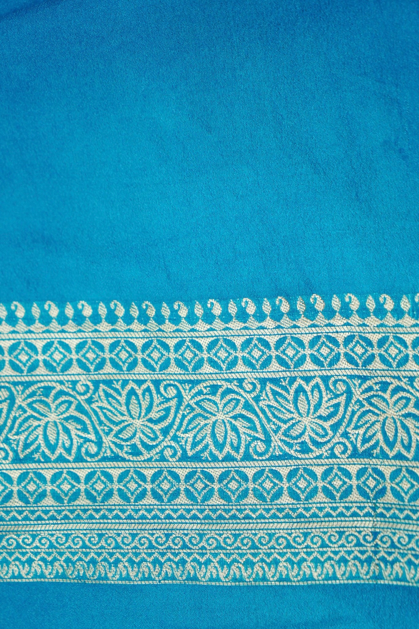 Turquoise Blue Banarasi Georgette Saree
