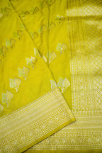 Lime Yellow Banarasi Georgette Saree
