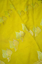Lime Yellow Banarasi Georgette Saree