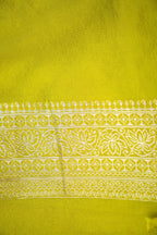 Lime Yellow Banarasi Georgette Saree