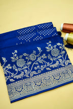 Royal Cobalt Blue Banarasi Viscose Rich Silk Saree
