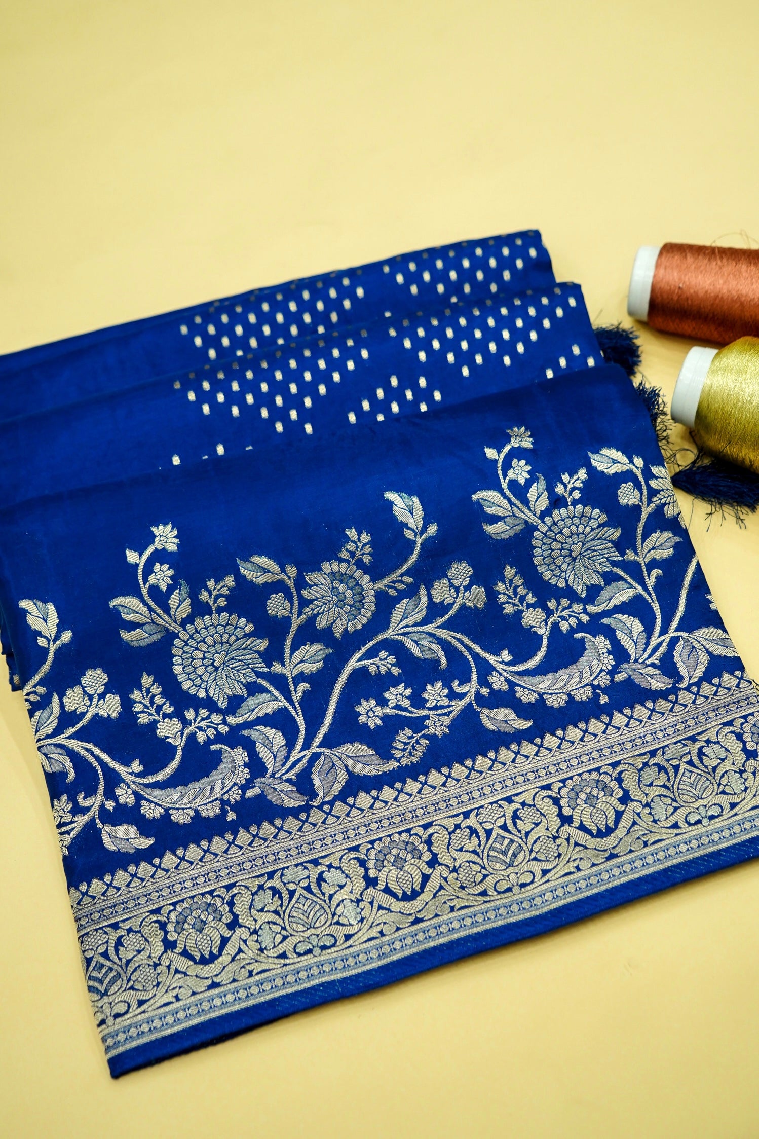Royal Cobalt Blue Banarasi Viscose Rich Silk Saree