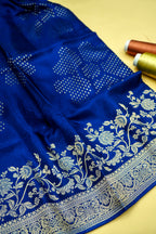 Royal Cobalt Blue Banarasi Viscose Rich Silk Saree
