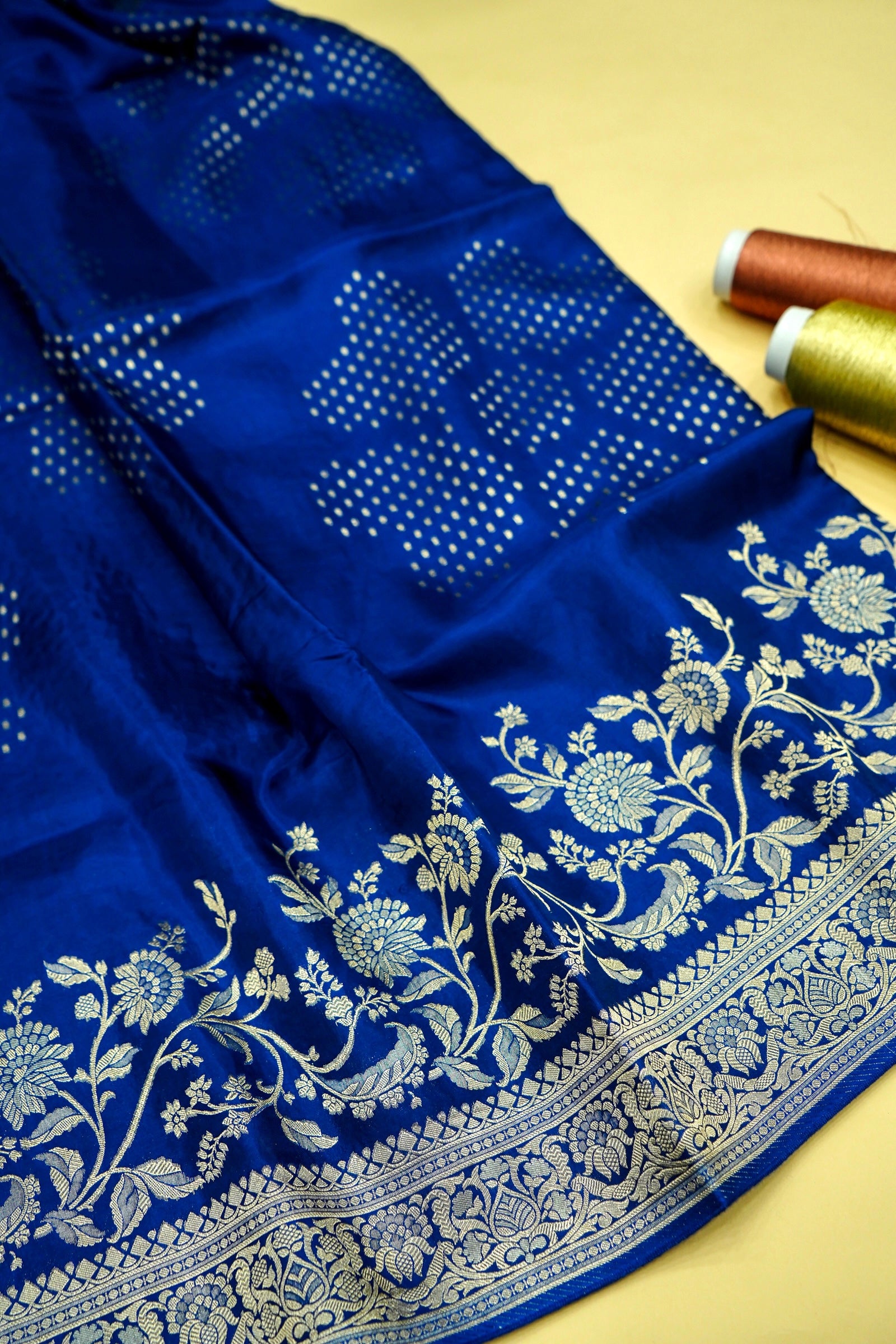 Royal Cobalt Blue Banarasi Viscose Rich Silk Saree