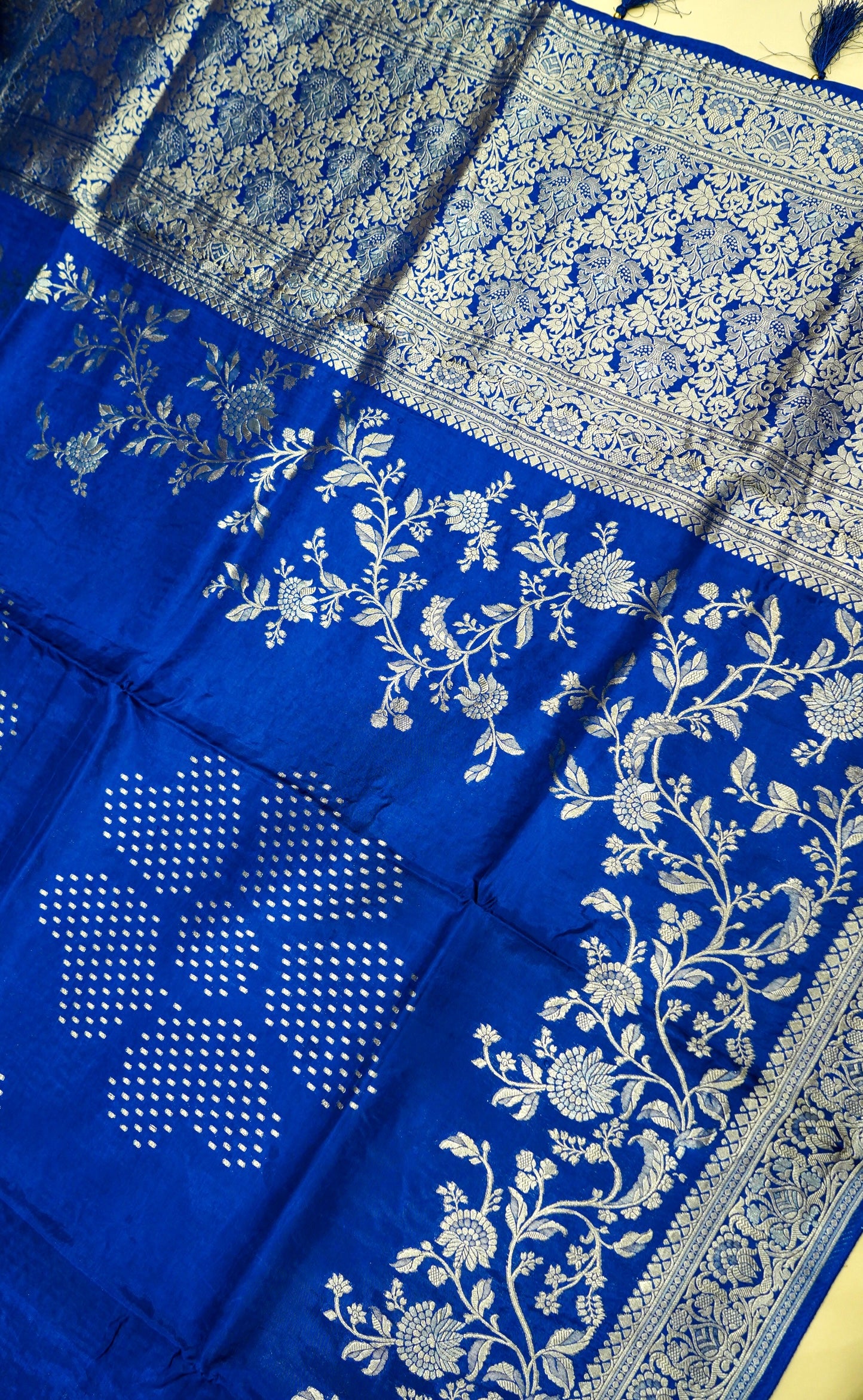 Royal Cobalt Blue Banarasi Viscose Rich Silk Saree