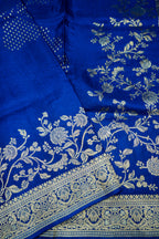 Royal Cobalt Blue Banarasi Viscose Rich Silk Saree