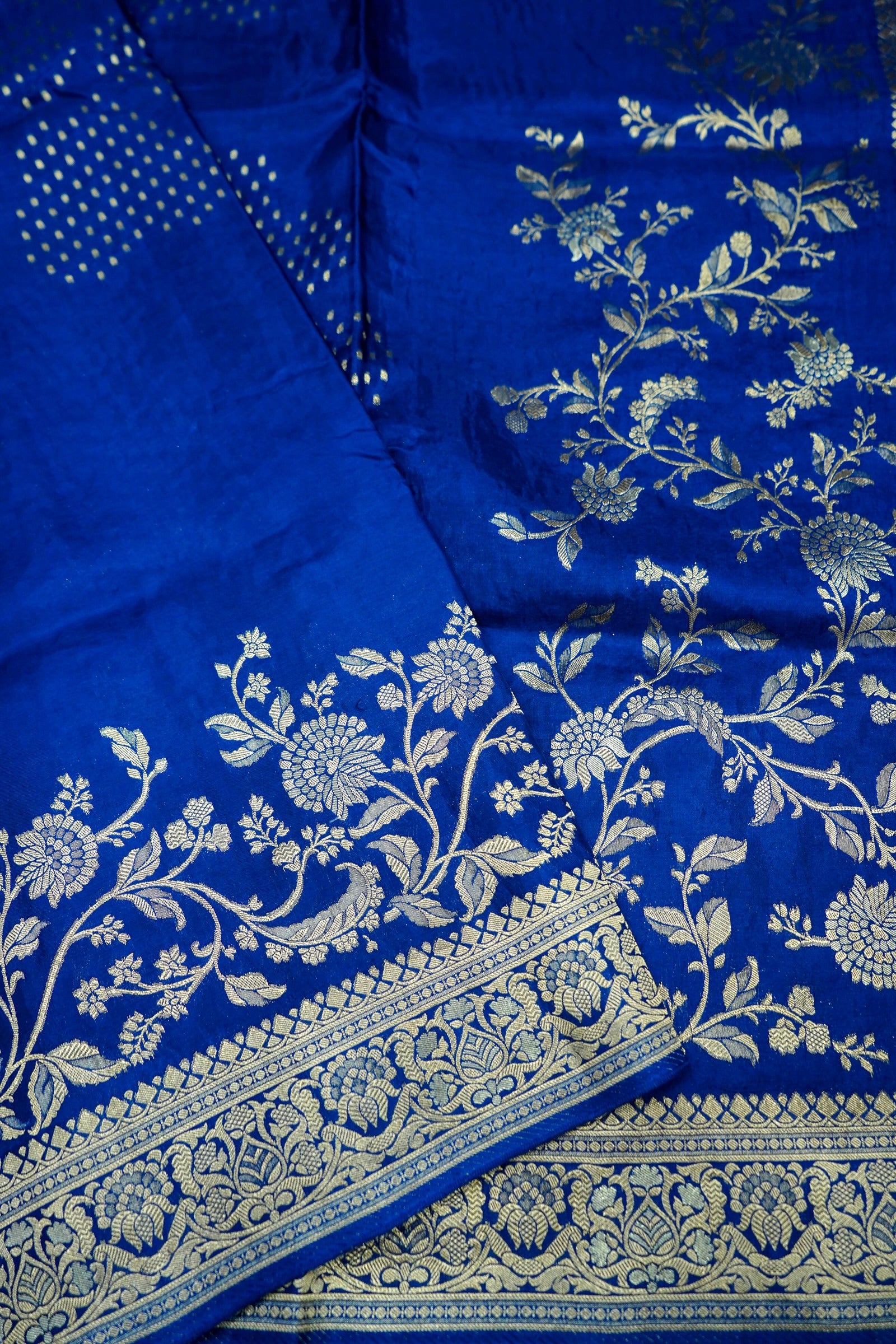 Royal Cobalt Blue Banarasi Viscose Rich Silk Saree