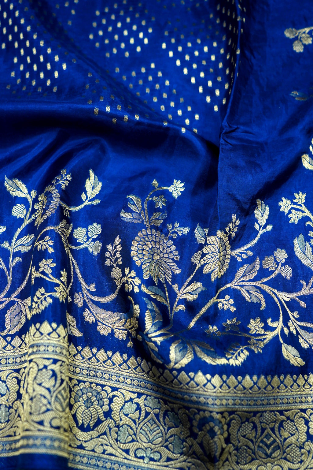 Royal Cobalt Blue Banarasi Viscose Rich Silk Saree