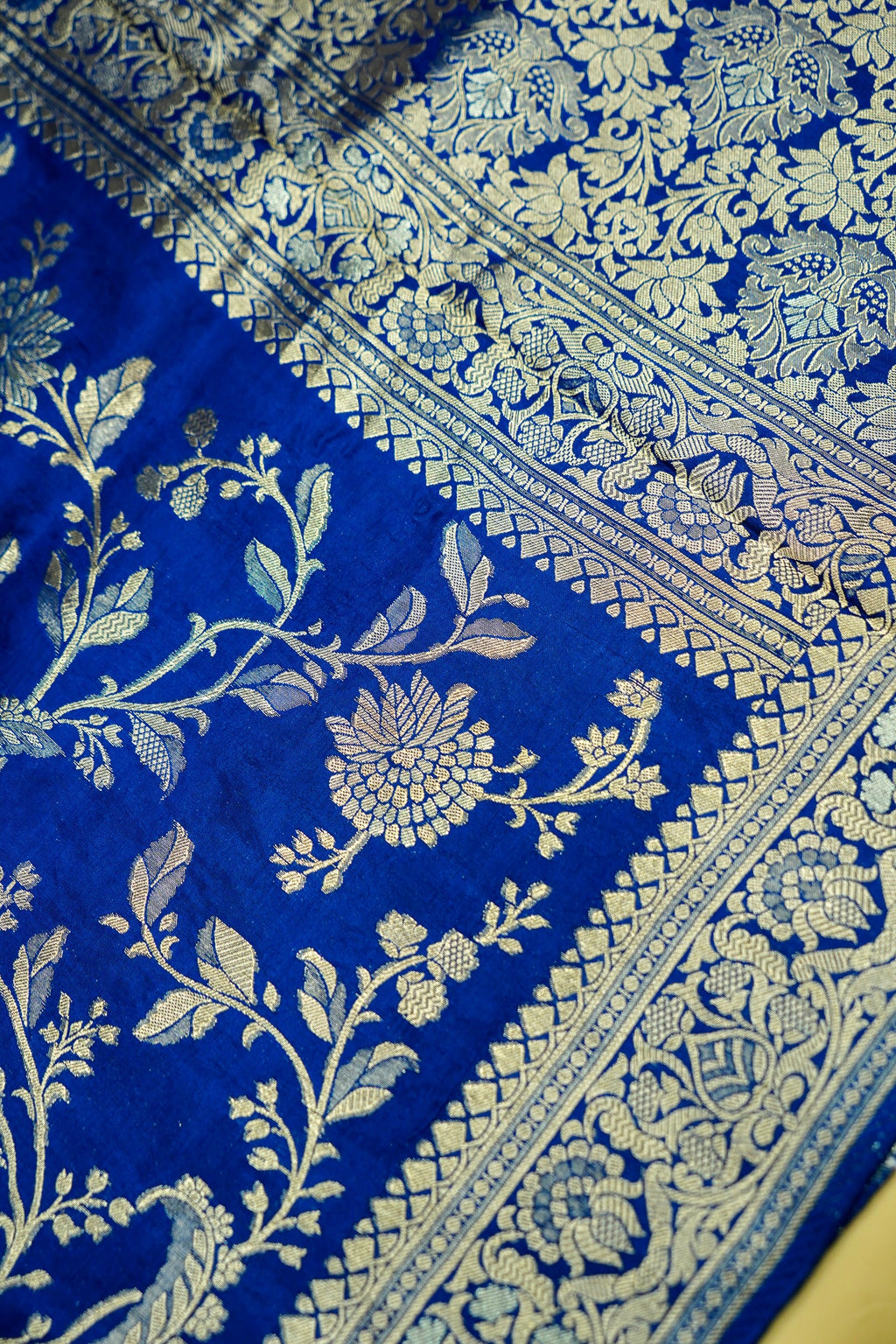 Royal Cobalt Blue Banarasi Viscose Rich Silk Saree