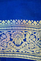 Royal Cobalt Blue Banarasi Viscose Rich Silk Saree