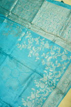 Seafoam Turquoise Banarasi Viscose Rich Silk Saree