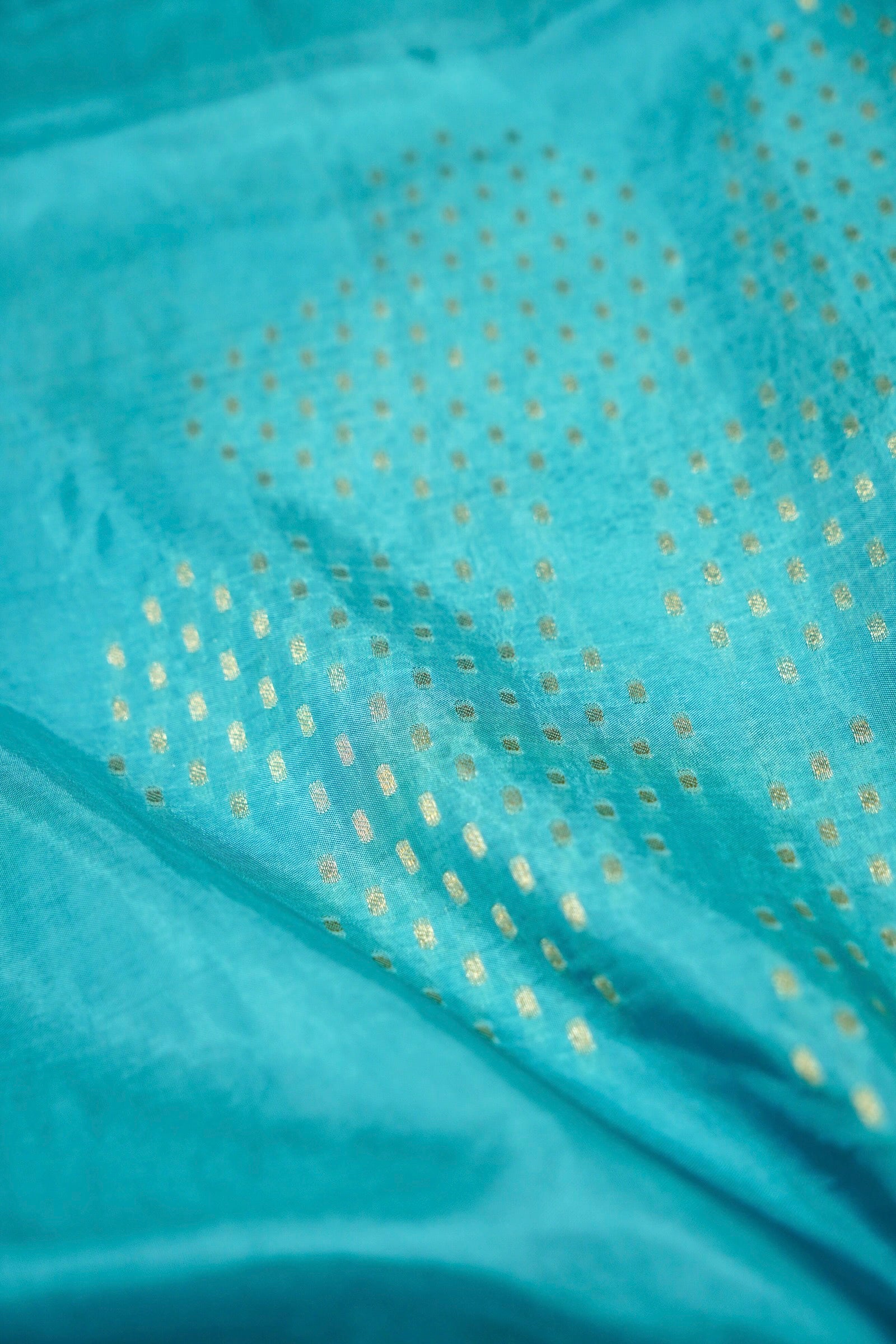 Seafoam Turquoise Banarasi Viscose Rich Silk Saree