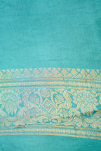 Seafoam Turquoise Banarasi Viscose Rich Silk Saree