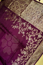 Deep Wine Banarasi Viscose Rich Silk Saree