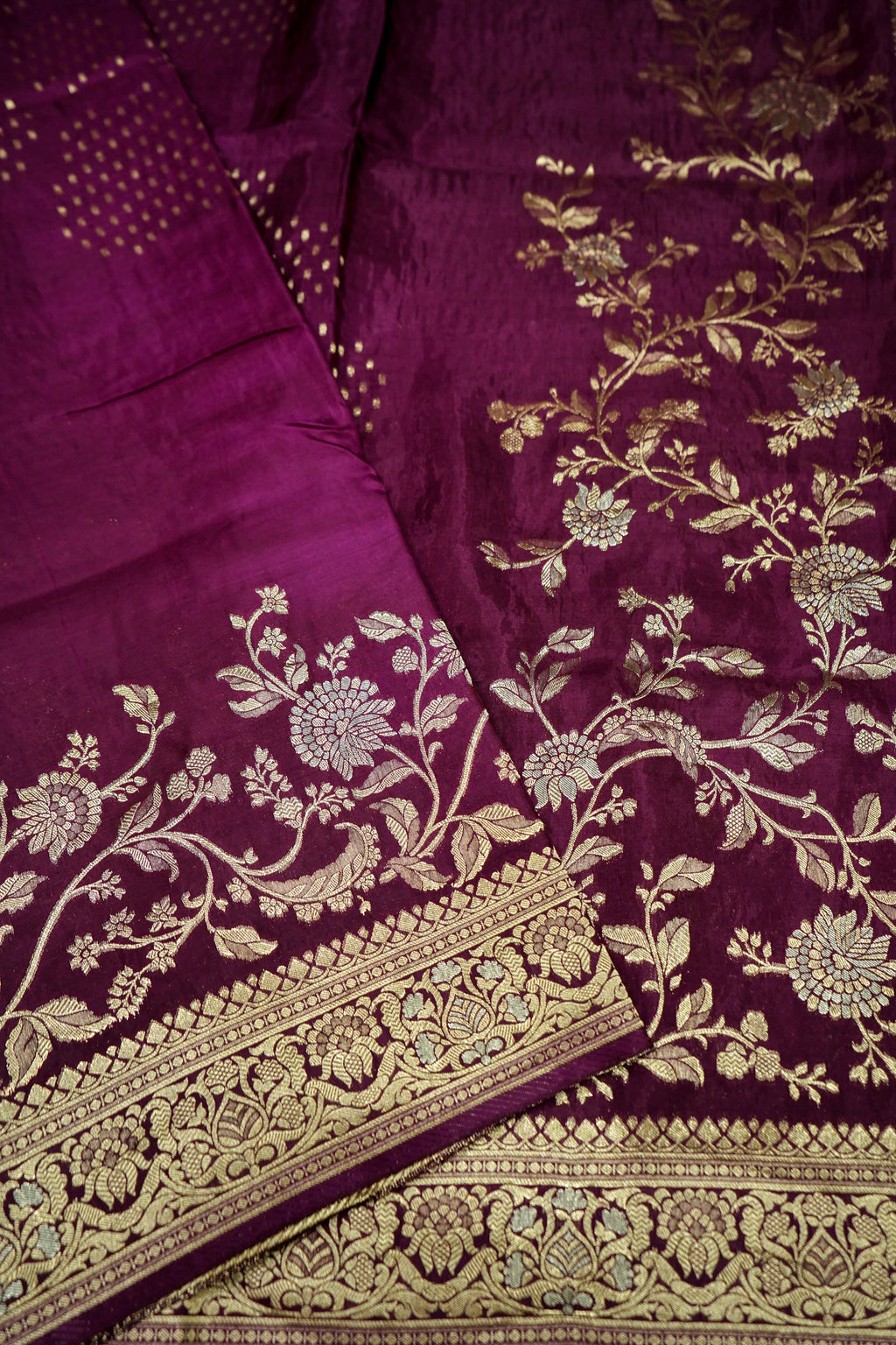 Deep Wine Banarasi Viscose Rich Silk Saree