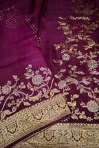 Deep Wine Banarasi Viscose Rich Silk Saree