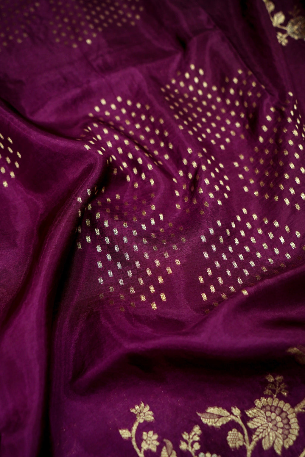 Deep Wine Banarasi Viscose Rich Silk Saree