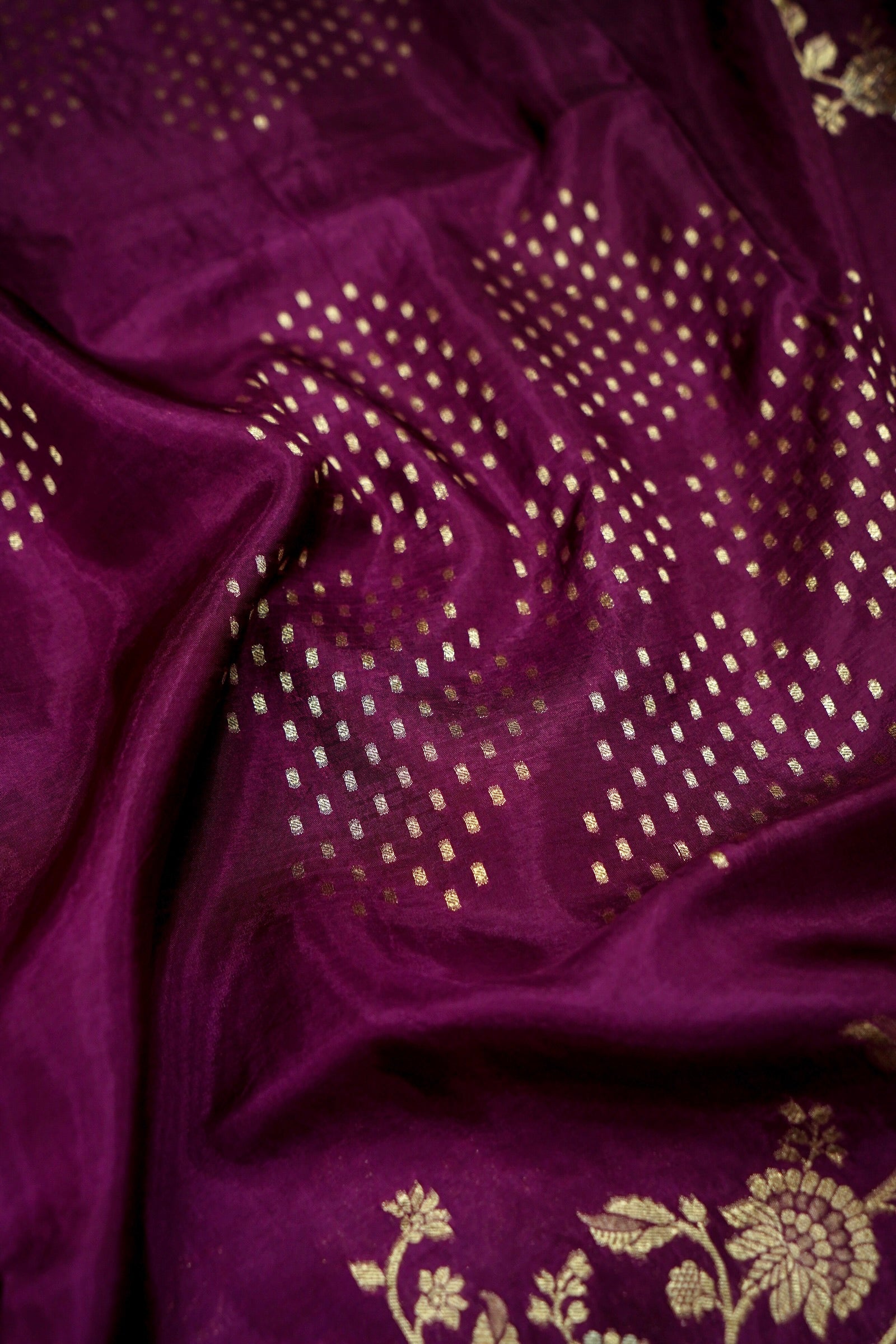 Deep Wine Banarasi Viscose Rich Silk Saree
