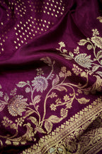 Deep Wine Banarasi Viscose Rich Silk Saree