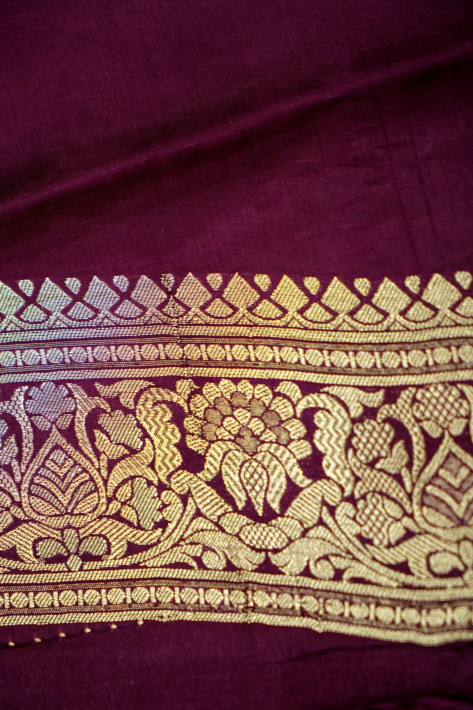 Deep Wine Banarasi Viscose Rich Silk Saree