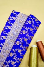 Royal Electric Blue Banarasi Semi Katan Silk Saree