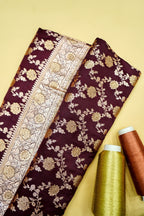 Deep Royal Maroon Banarasi Semi Katan Silk Saree